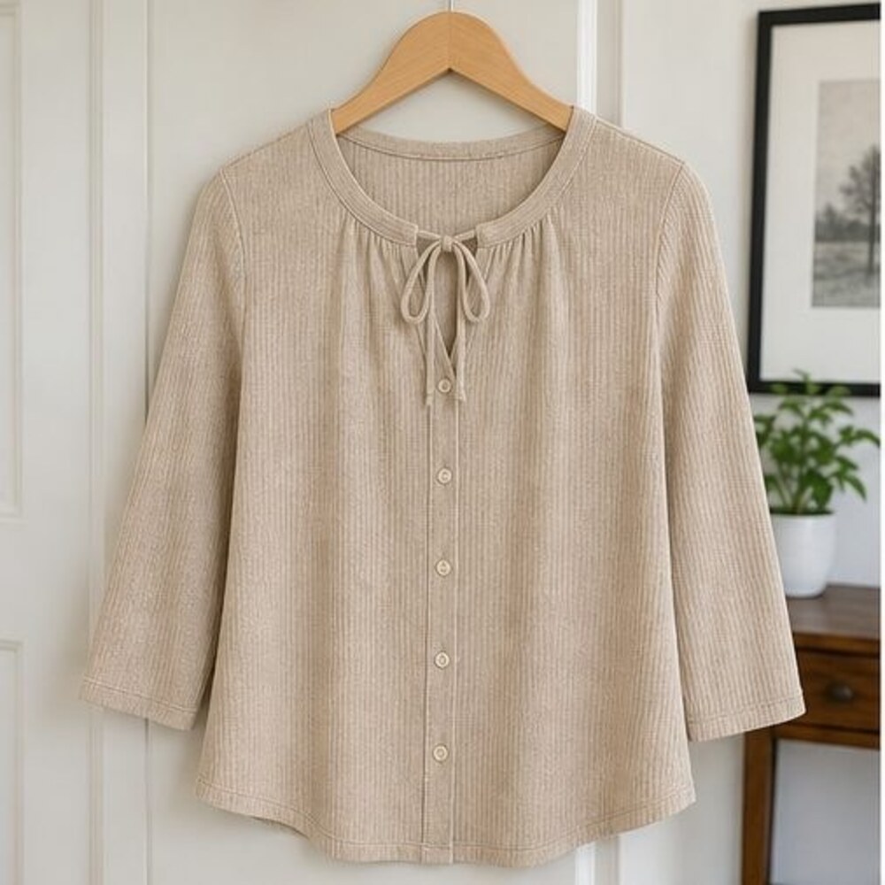 Sand Smocked Top